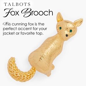 Talbots Elegant Gold Fox Brooch